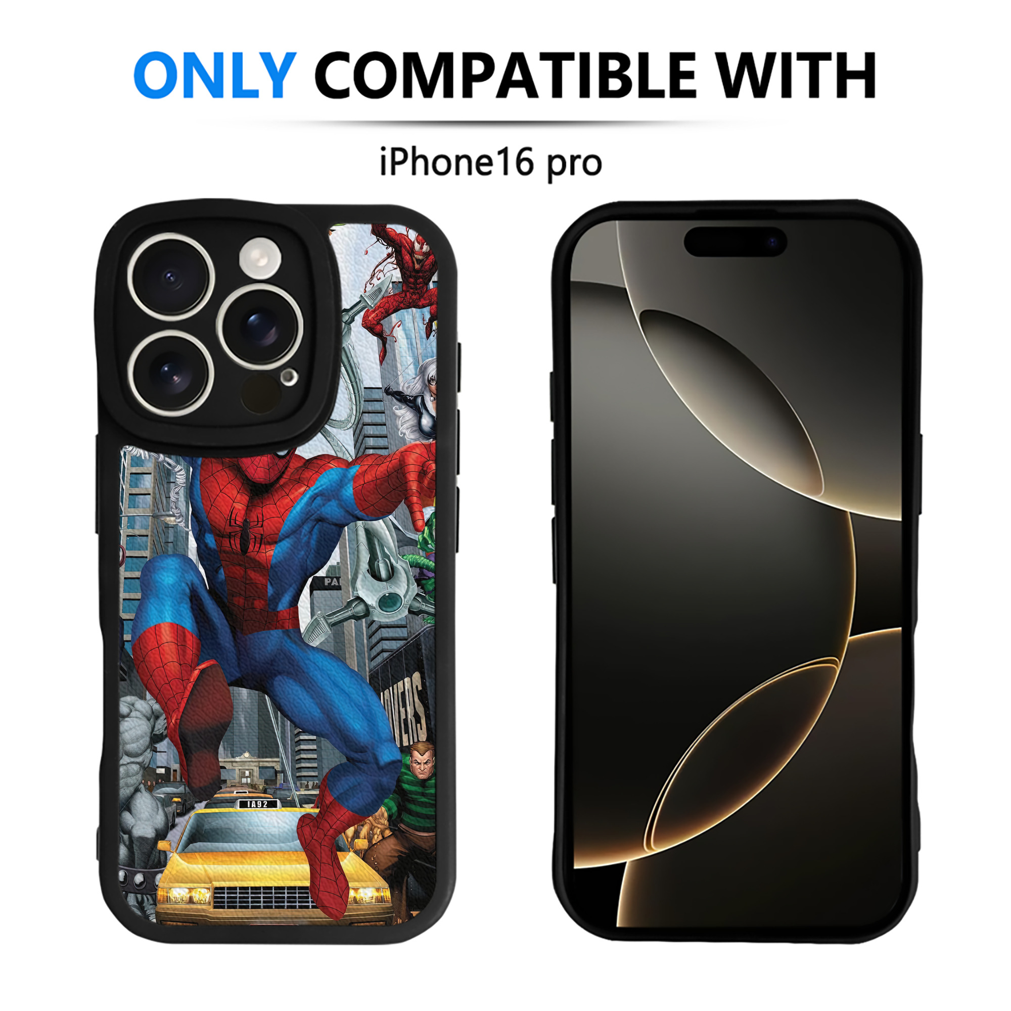 Spider Man スパイダーマン 【iPhone 16シリーズ対応】シリコンスマホケース（レザー調） 材質：シリコン